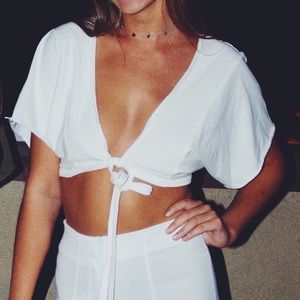 Urban Outfitters White Crop Top